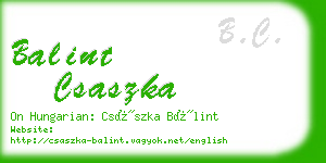 balint csaszka business card